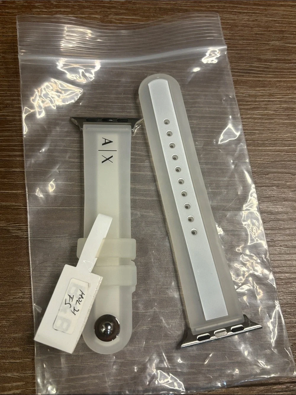 Armani Exchange White Silicone Apple Watch Band Set